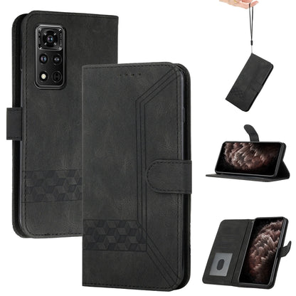 Black flip leather phone case with card slots and magnetic front cover