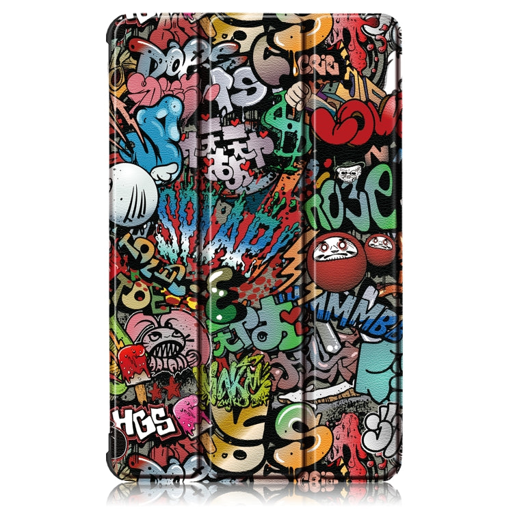 Lenovo Tab M8 tablet flip case with colorful graffiti collage design