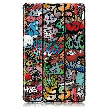 Lenovo Tab M8 tablet flip case with colorful graffiti collage design