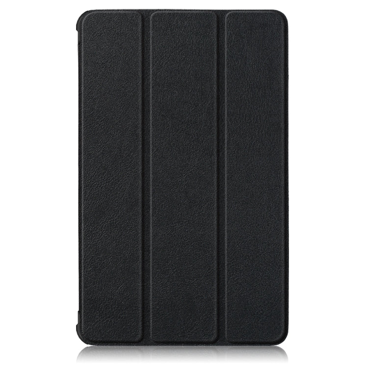 Black tri-fold tablet case with textured finish and protective flip cover