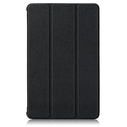 Black tri-fold tablet case with textured finish and protective flip cover