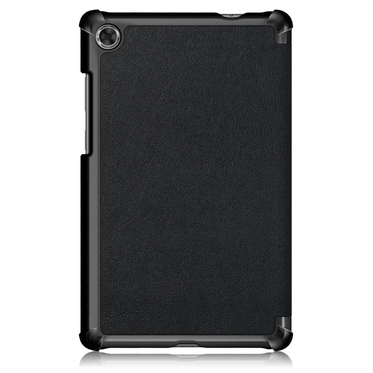Black textured flip tablet case with corner cutouts and TPU back shell
