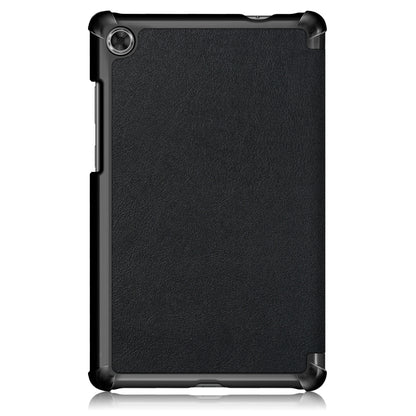 Black textured flip tablet case with corner cutouts and TPU back shell