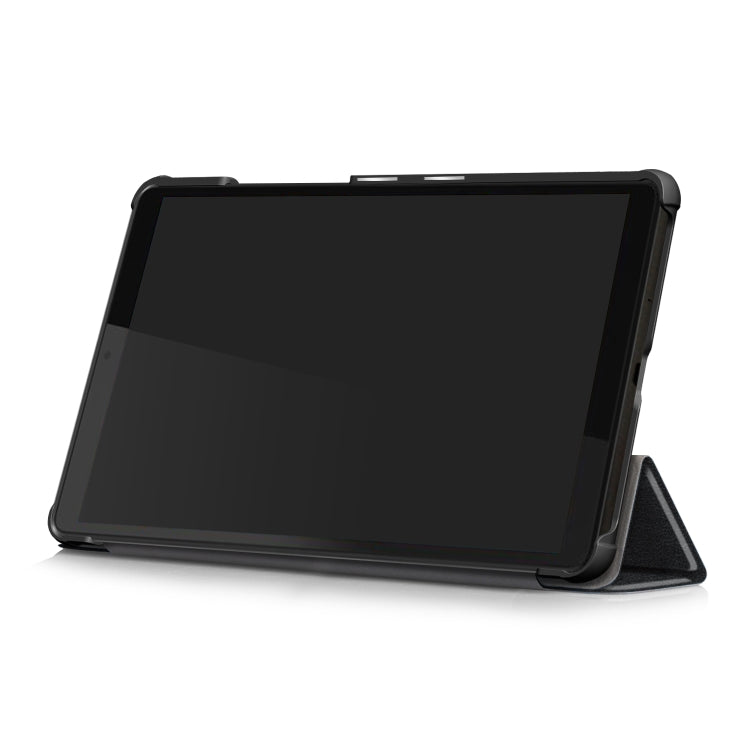 Black horizontal flip tablet case with stand in landscape viewing position
