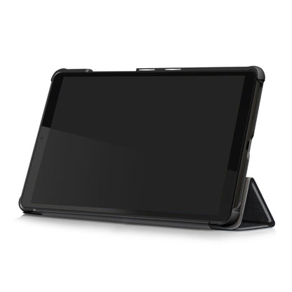 Black horizontal flip tablet case with stand in landscape viewing position