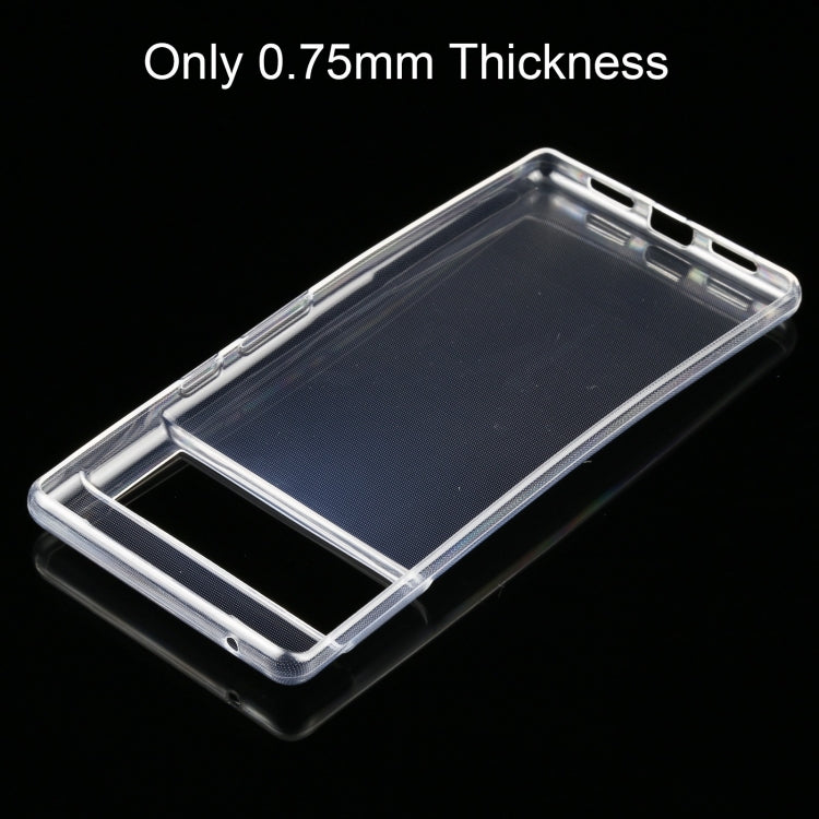 Ultra-thin clear TPU phone case for Google Pixel 6, slim open-frame cutout design