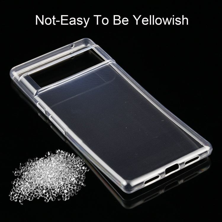 Clear TPU phone case for Google Pixel 6, slim transparent cover with port cutouts