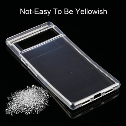 Clear TPU phone case for Google Pixel 6, slim transparent cover with port cutouts