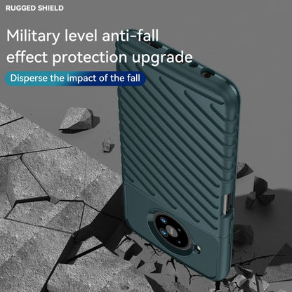 Dark teal TPU phone case with rugged ribbed pattern and camera module protection