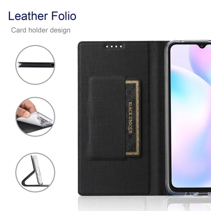 Shockproof magnetic flip leather case for Xiaomi Mi 11T, black folio with card holder