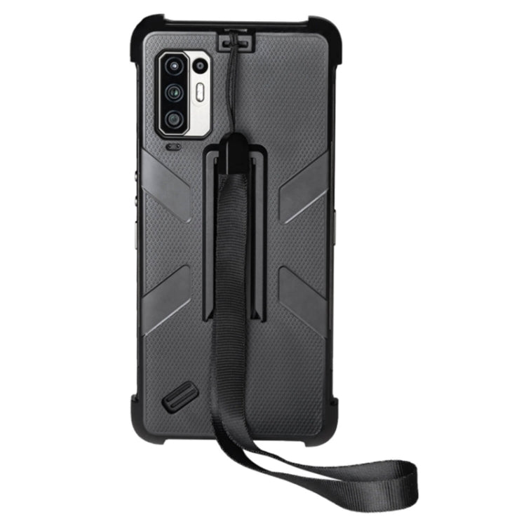 Textured rugged phone case with wrist strap and port cutouts