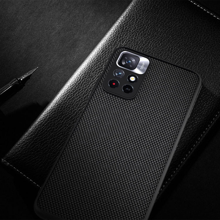 NILLKIN black textured TPU case with camera cutout and glossy lens guard