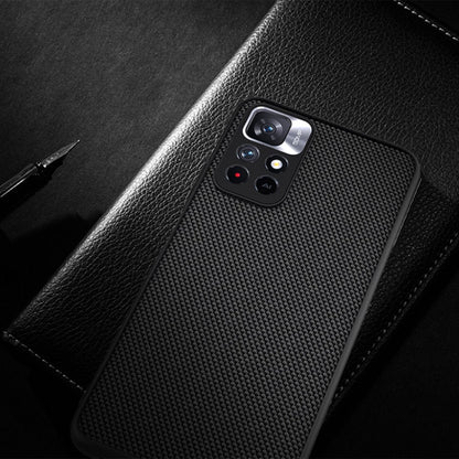 NILLKIN black textured TPU case with camera cutout and glossy lens guard