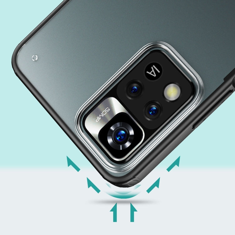 Shockproof phone case corner with raised lens ring and protective bumper