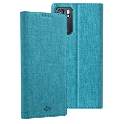 Blue leather folio phone case with magnetic flip cover and camera cutout