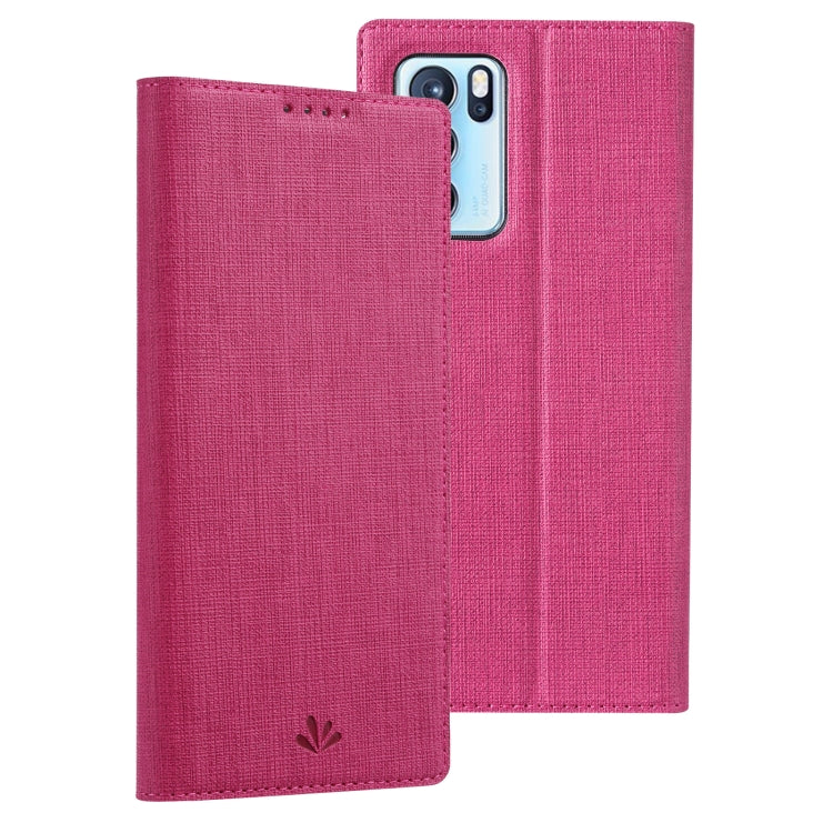 Rose red flip phone case with textured cover and magnetic closure