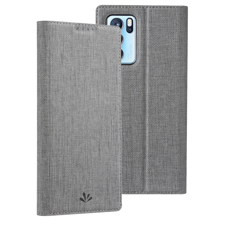 Grey flip phone case with textured cover and magnetic closure