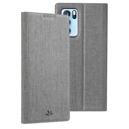 Grey flip phone case with textured cover and magnetic closure