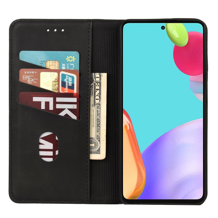 Black leather-style folio phone case open view with card slots and viewing stand