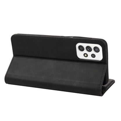 Black leather-style folio phone case with flip cover and camera cutout
