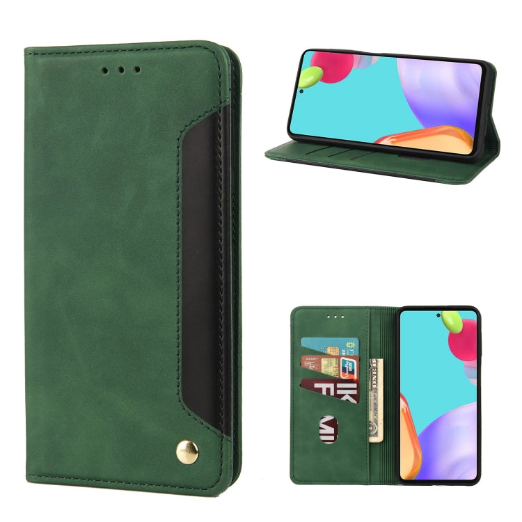 Forest green leather flip phone case with card slot pocket and snap closure