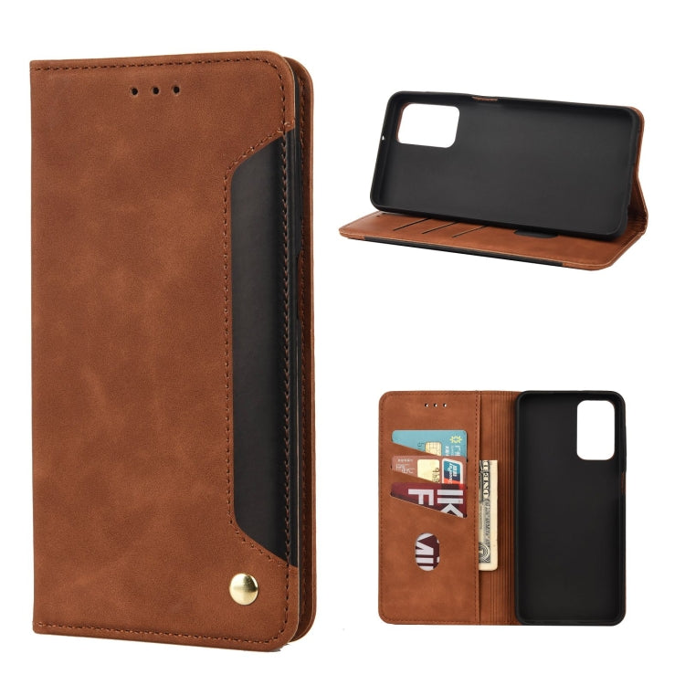Brown leather wallet phone case with flip cover, card slots, and magnetic clasp
