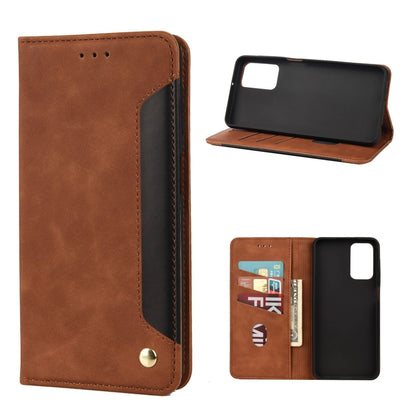 Brown leather wallet phone case with flip cover, card slots, and magnetic clasp