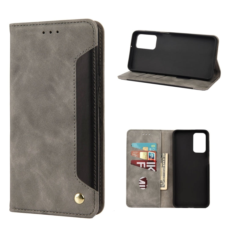 Grey leather folio phone case with card holder and stand for viewing
