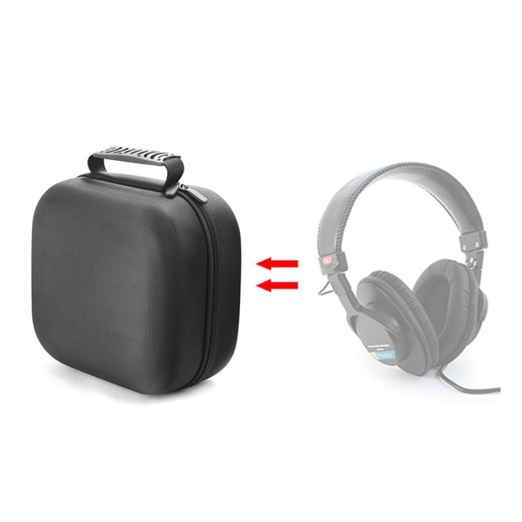 Protective black headphone storage bag with zipper and carry handle