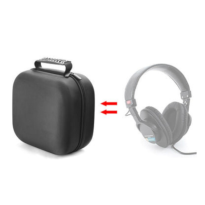 Protective black headphone storage bag with zipper and carry handle