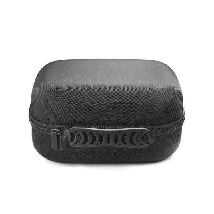 Zippered headphone case with textured fabric and front label strap
