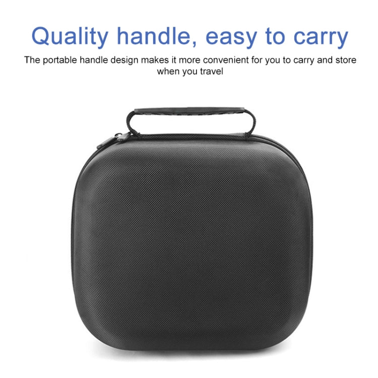 Black portable headphone storage bag with top carry loop
