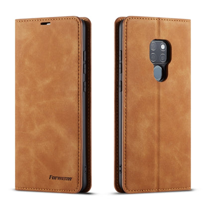 Leather flip phone case in brown with stitched edges and camera cutout