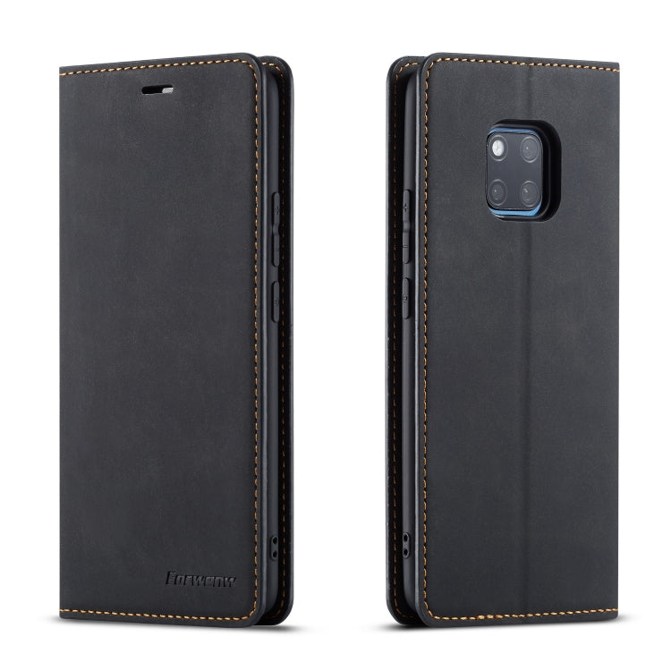 Leather flip phone case in dark gray with stitched edges and camera cutout