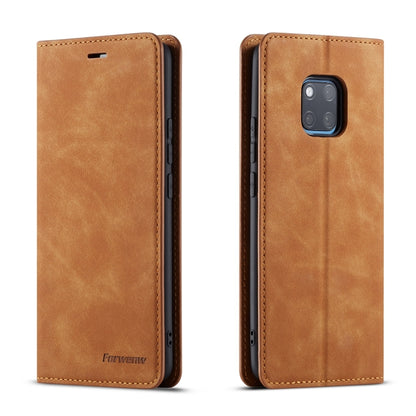 Leather flip phone case in tan/brown with stitched edges and camera cutout