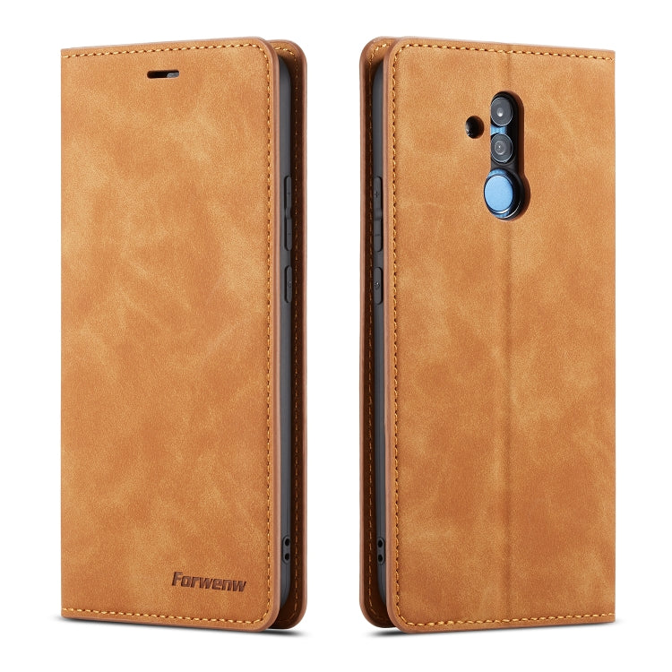 Leather flip phone case in tan with stitched edges and camera cutout