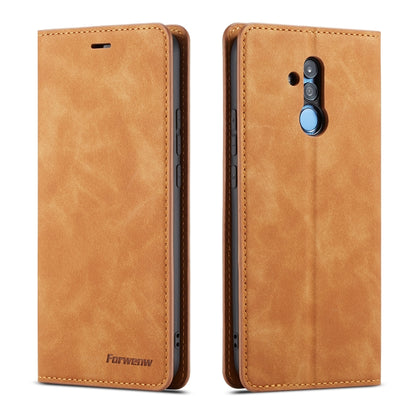 Leather flip phone case in tan with stitched edges and camera cutout