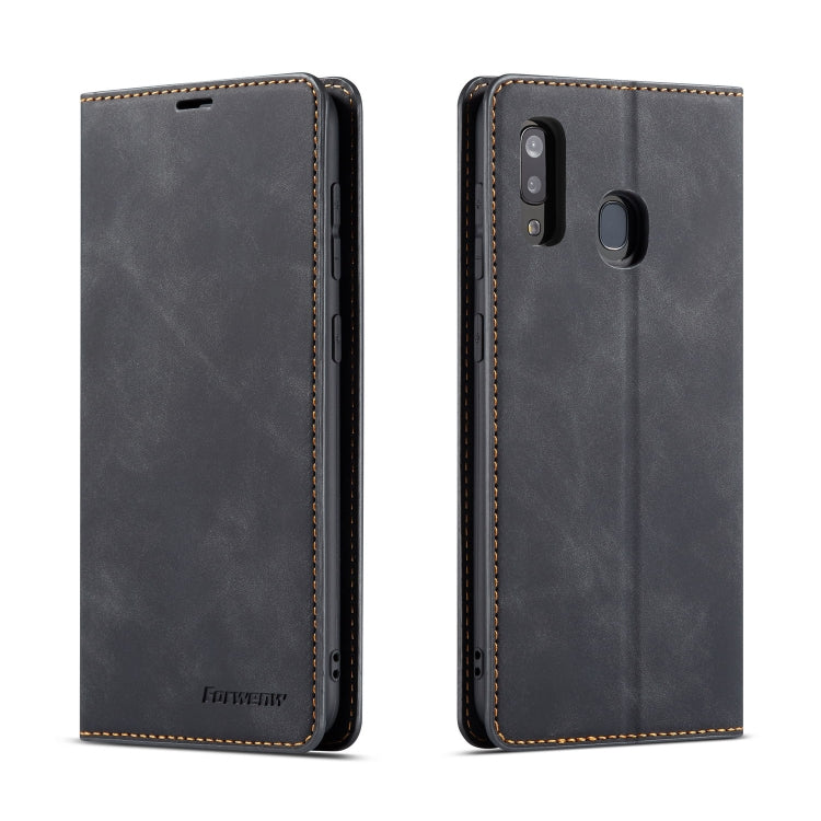 Black horizontal flip leather phone case with stitched edges and camera cutout