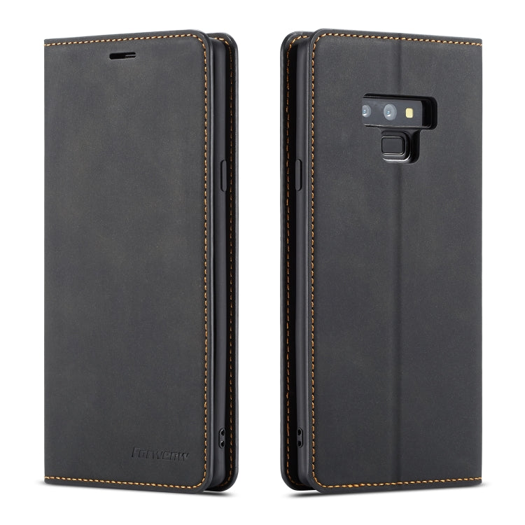 Black flip leather phone case with magnetic holder and card slots