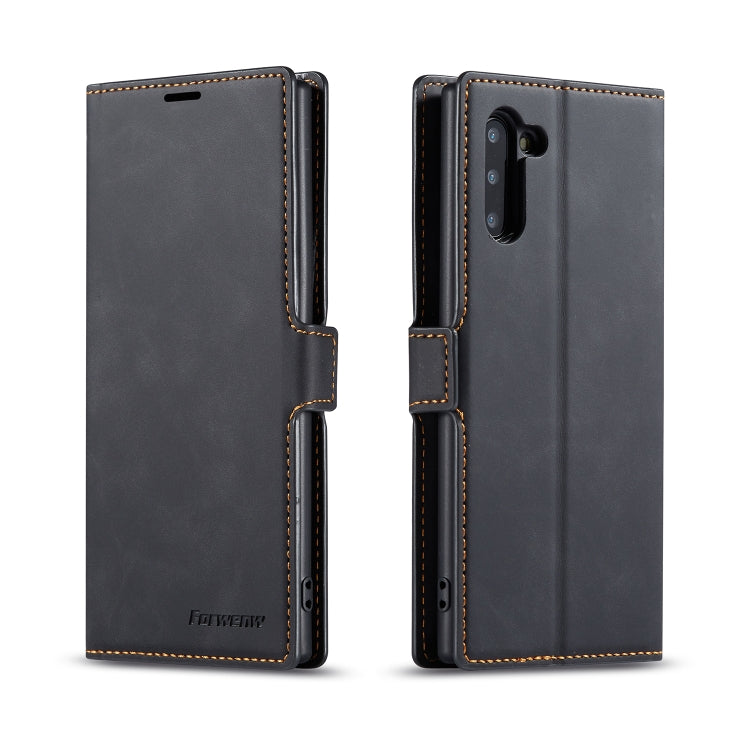 Black horizontal flip leather phone case with card slots and magnetic holder, stitched edges