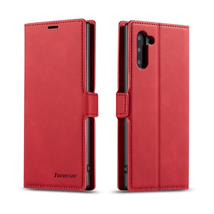 Red horizontal flip leather phone case with card slots and magnetic holder, double-layer cover