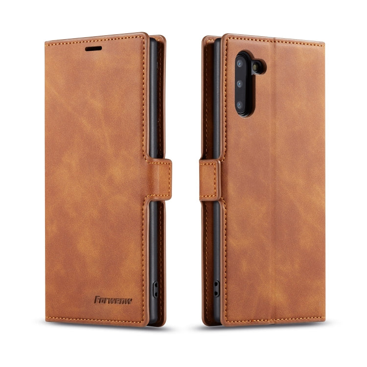Brown horizontal flip leather phone case with card slots and magnetic holder, stitched trim