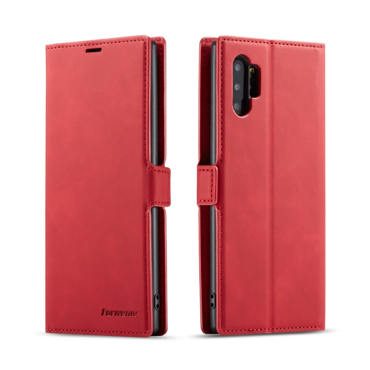 Red horizontal flip leather phone case with card slots and magnetic holder, camera window