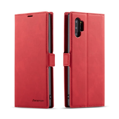 Red horizontal flip leather phone case with card slots and magnetic holder, camera window