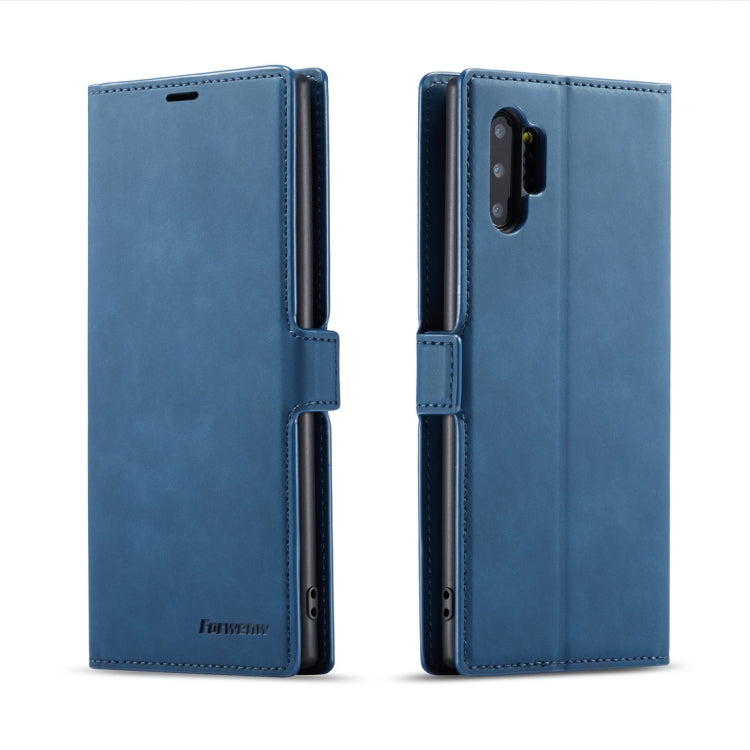 Blue horizontal flip leather phone case with card slots and magnetic holder, side openings