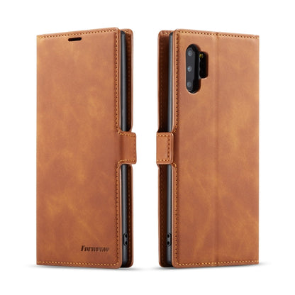 Brown horizontal flip leather phone case with card slots and magnetic holder, side openings