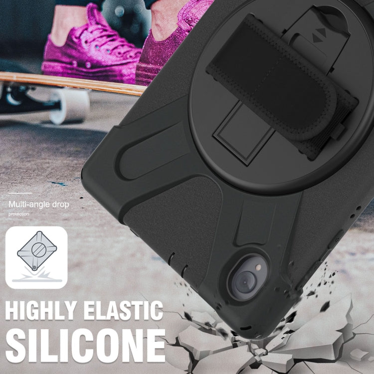 Black silicone tablet case with elastic protection and raised corner bumpers