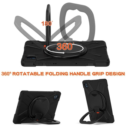 Black tablet case featuring 360° rotating, folding handle grip
