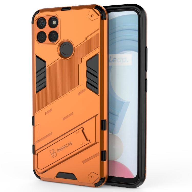 Orange rugged shockproof TPU phone case with armor design for Realme C21Y