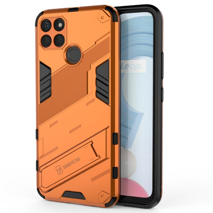 Orange rugged shockproof TPU phone case with armor design for Realme C21Y